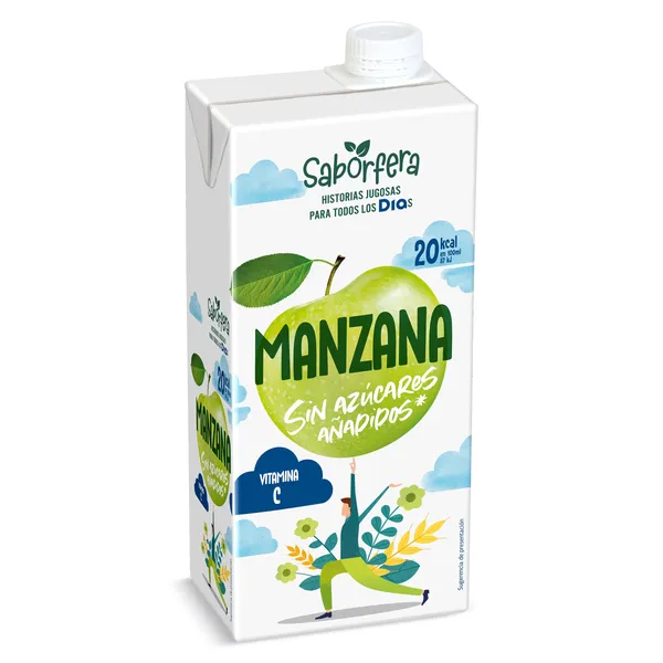 Bebida de zumo de manzana sin azúcares añadidos Dia Saborfera 1 L 3