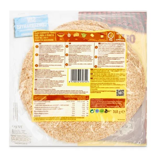 Tortillas de trigo integral Old El Paso 350 g 2