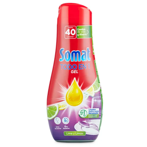 Gel para lavavajillas Somat 40 lavados 640 ml 2