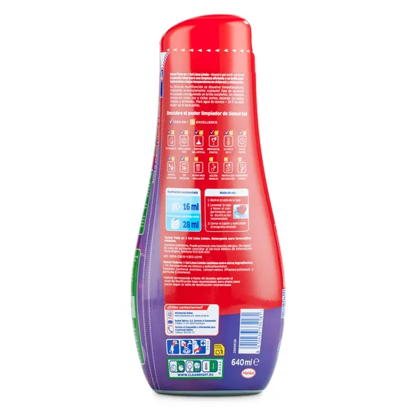 Gel para lavavajillas Somat 40 lavados 640 ml 3