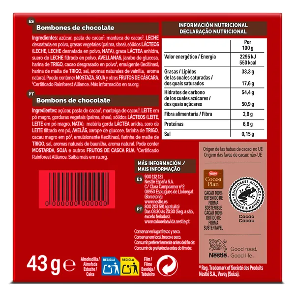 Bombones surtidos Nestlé Caja Roja caja 43 g 3
