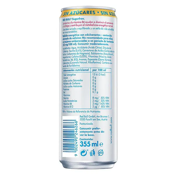 Red Bull sin azúcar 355 ml 3