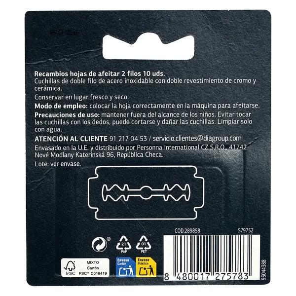 Recambios hojas de afeitar 2 filos Dia Imaqe blister 10 unidades 2