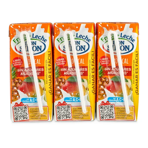 Bebida de zumo de frutas con leche tropical zero Don Simón brik 6 x 200 ml 2