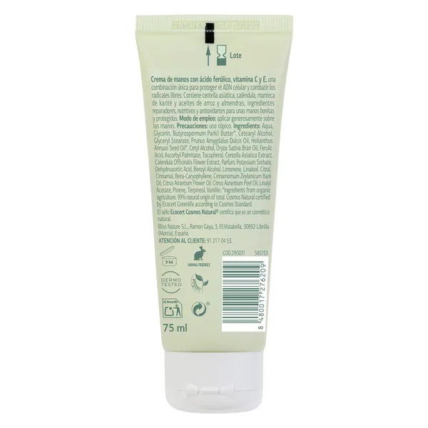 Crema de manos natural ecocert Dia Imaqe 75 ml 3