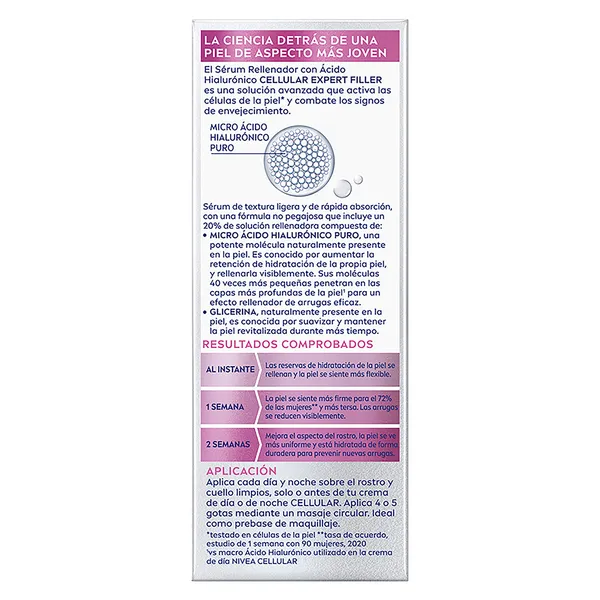Serum rellenador con ácido hialurónico Nivea Cellular bote 30 ml 2