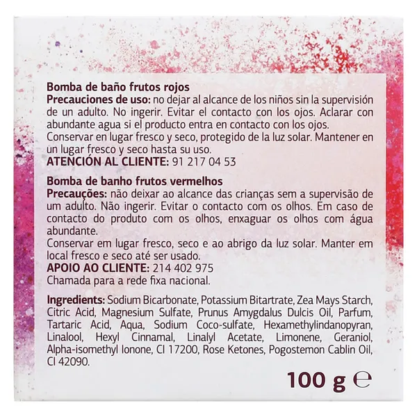 Bomba de baño nutritiva frutos rojos Dia Imaqe caja 100 g 3