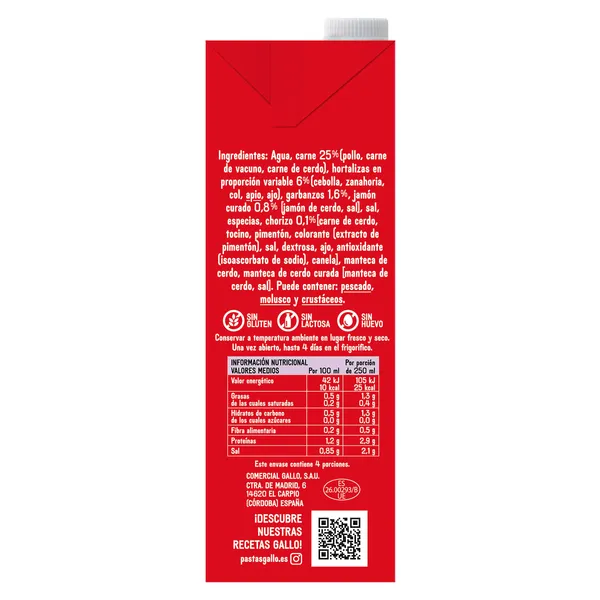 Caldo natural de cocido Gallo brik 1 L 3