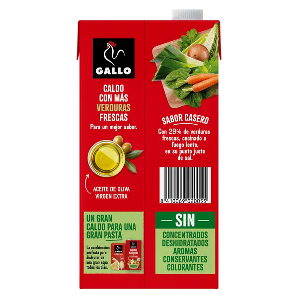 Caldo natural de verduras Gallo brik 1 l 4