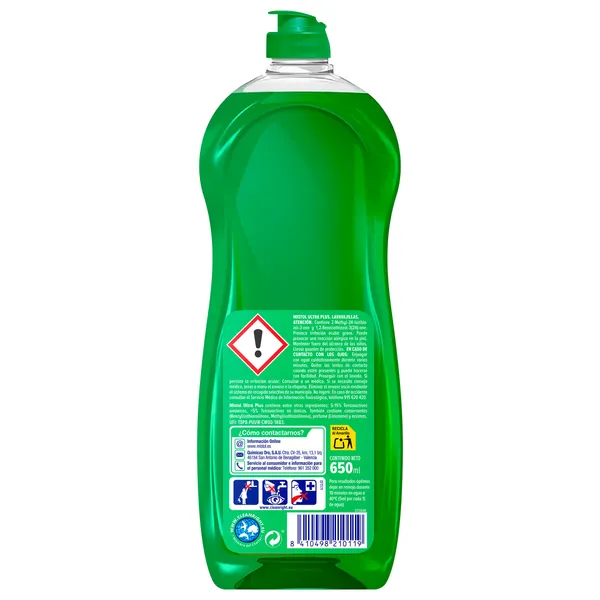 Lavavajillas a mano ultra plus Mistol 650 ml 3