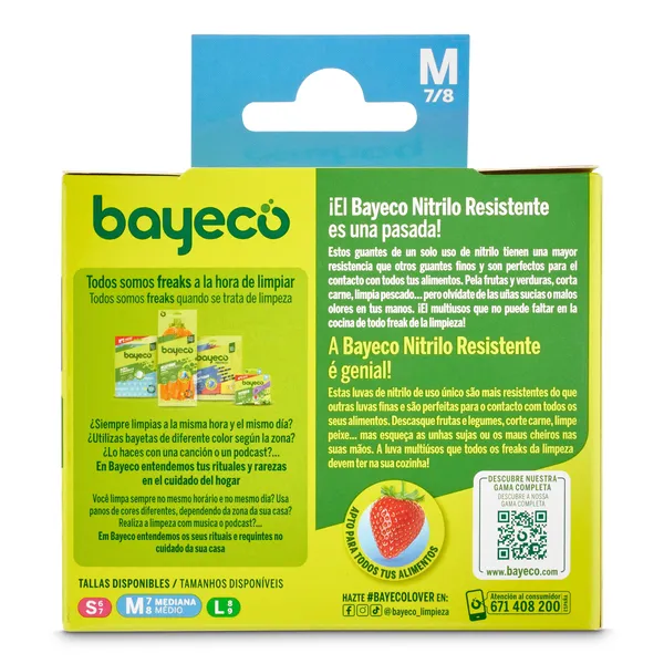 Guantes nitrilo desechables talla M Bayeco caja 20 unidades 3
