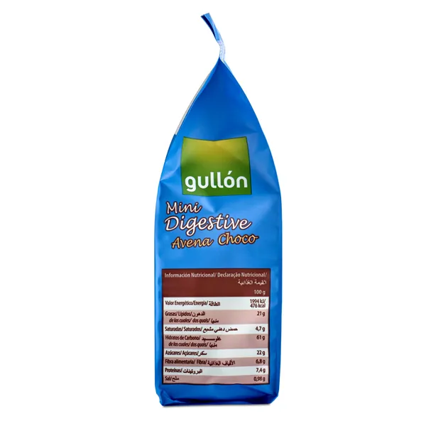 Mini galletas digestive con avena y chocolate Gullón bolsa 160 g 2