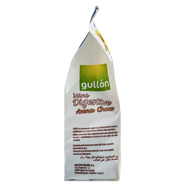 Mini galletas digestive con avena y chocolate Gullón bolsa 160 g 3