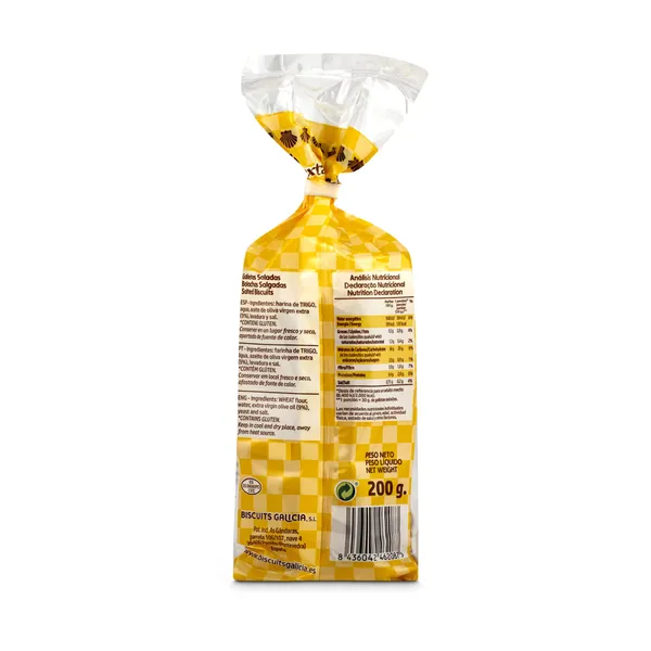 Galletas saladas con aceite de oliva virgen extra Biscuits Galicia bolsa 200 g 3