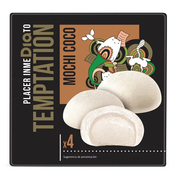 Helado mochi de coco 4 unidades Temptation de Dia caja 140 g 2