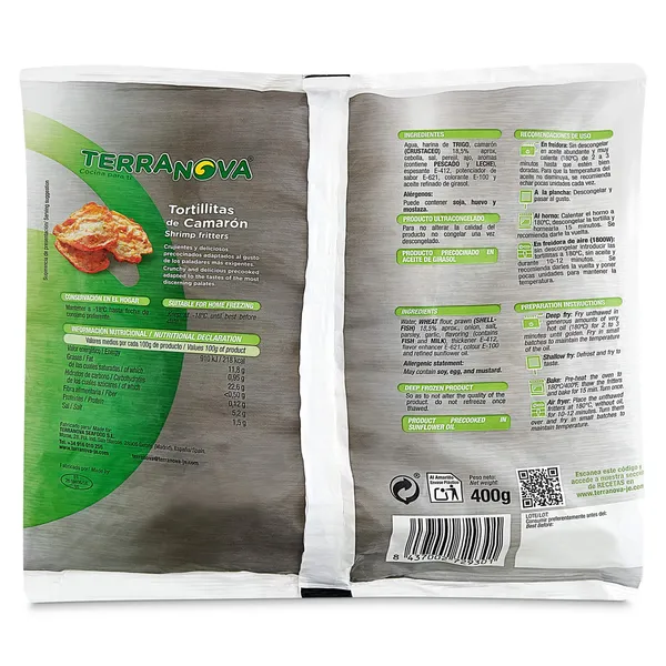 Tortillitas de camarón Terranova bolsa 400 g 2