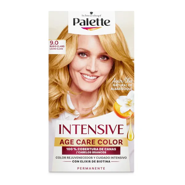 Tinte intensive age color 9.0 rubio claro Palette caja 1 unidad 2
