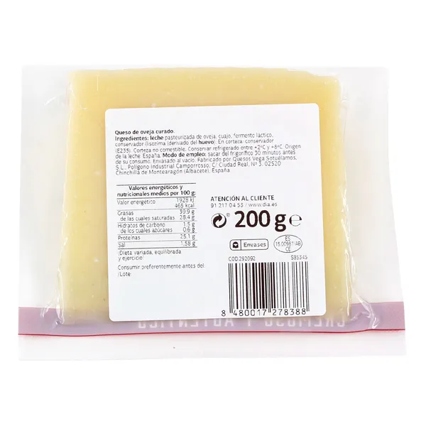Queso de oveja curado Dia El Cencerro 200 g 3