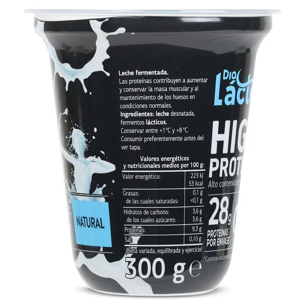 Postre lácteo natural alto en proteína Dia Láctea vaso 300 g 4