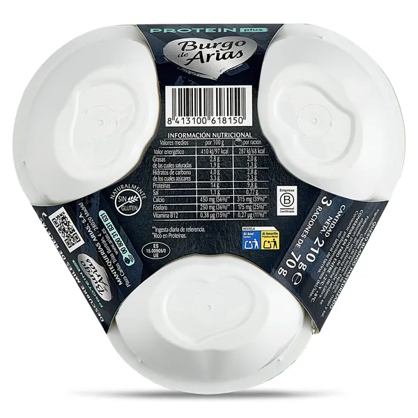 Queso fresco protein plus Burgo de Arias 3 x 70 g 6
