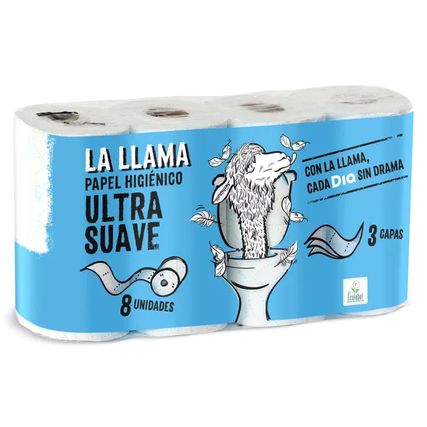Papel higiénico ultra suave 3 capas Dia La Llama bolsa 8 unidades 3
