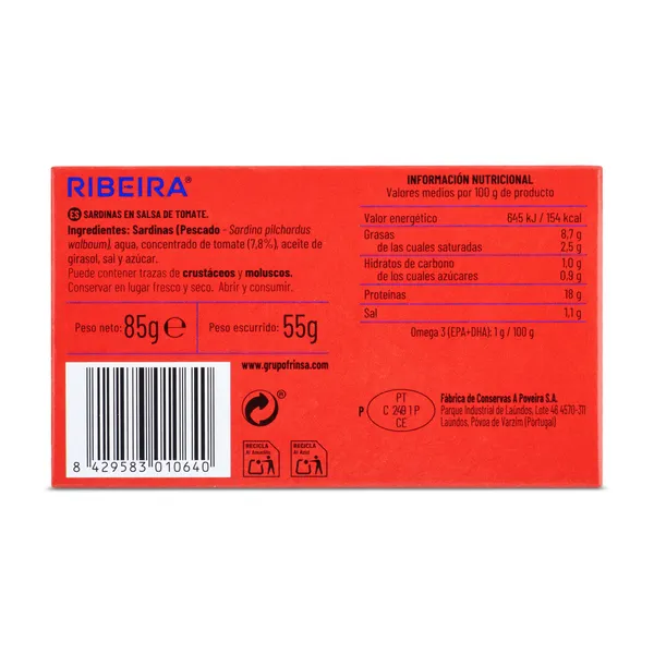 Sardinas en tomate Ribeira 55 g 4