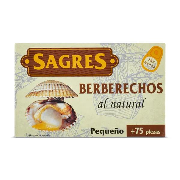 Berberechos al natural Sagres lata 58 g 2