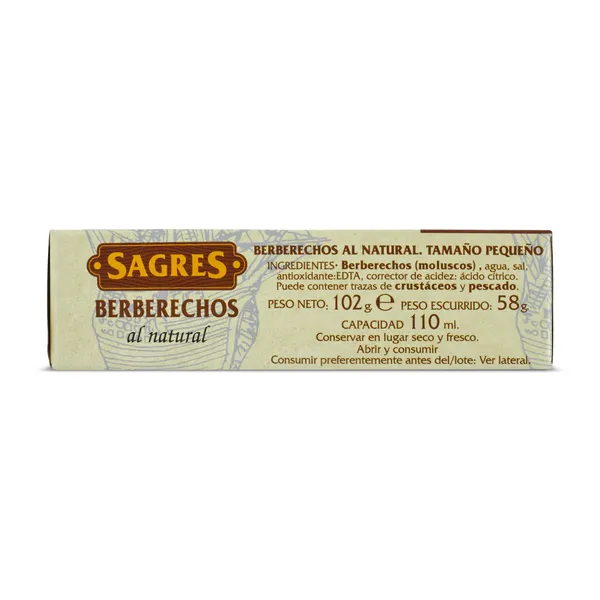 Berberechos al natural Sagres lata 58 g 4