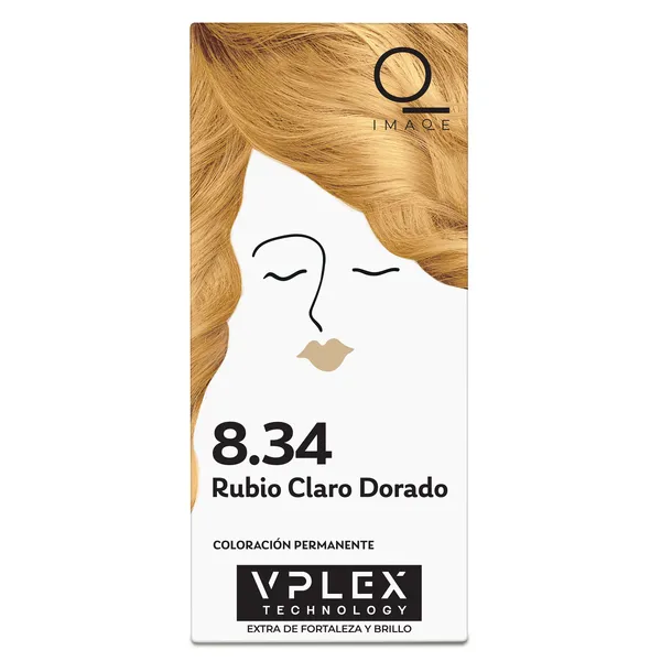 Tinte pelo permanente color rubio claro dorado nº 8.34 Imaqe de Dia caja 1 unidad 2