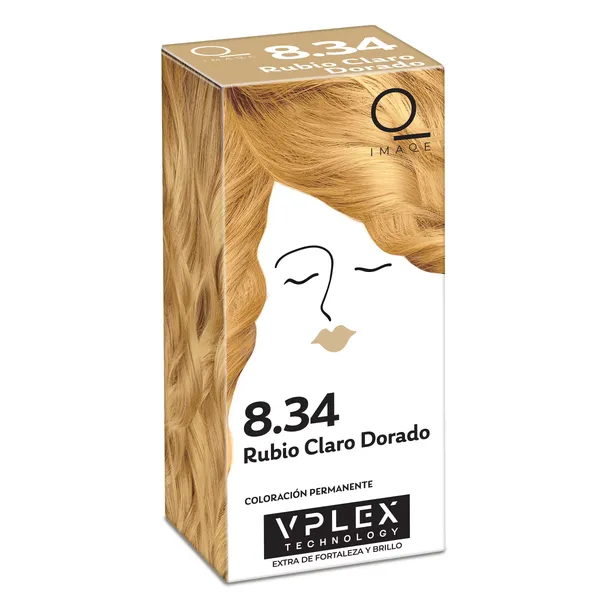 Tinte pelo permanente color rubio claro dorado nº 8.34 Imaqe de Dia caja 1 unidad