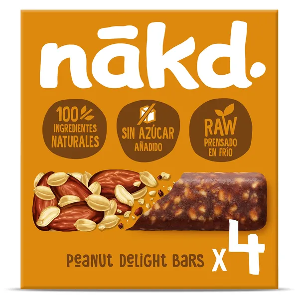 Barritas de fruta y cacahuete Nakd 140 g 2