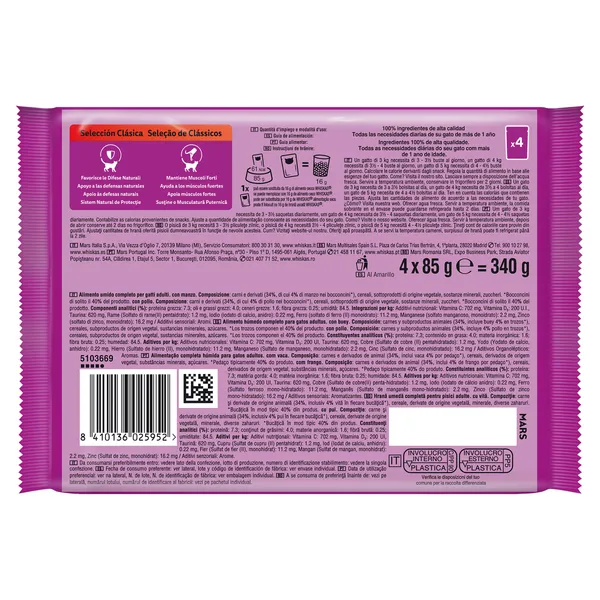 Alimento para gatos selección carnes en salsa Whiskas bolsa 4 x 85 g 3