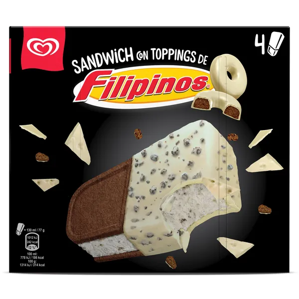 Helado sándwich filipinos XXL Frigo 4 x 77 g 2