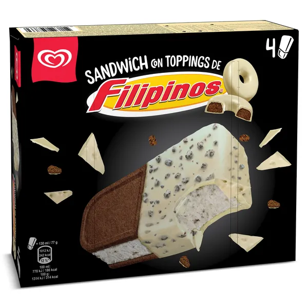 Helado sándwich filipinos XXL Frigo 4 x 77 g