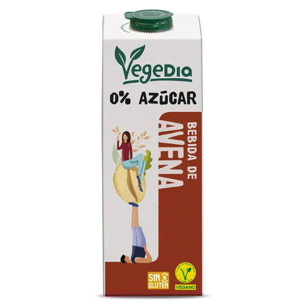 Bebida de avena 0% azúcares Vegedia brik 1 l 2