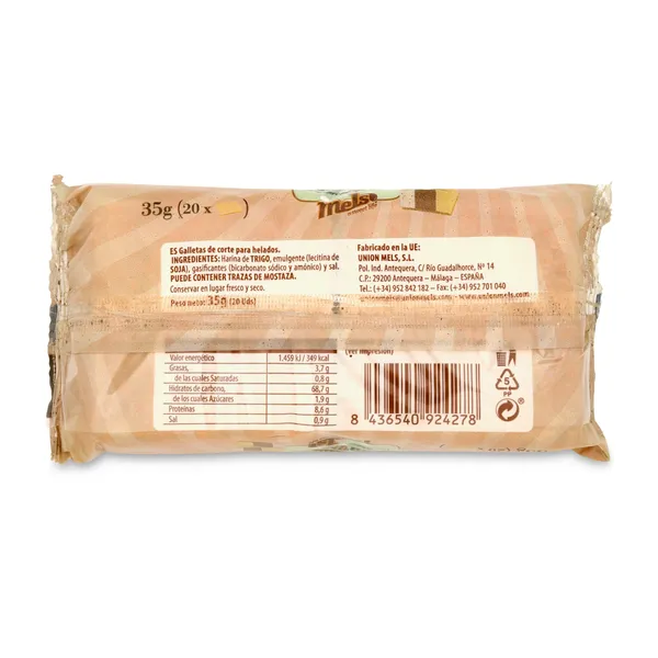 Galletas corte helado Mels 35 g 3