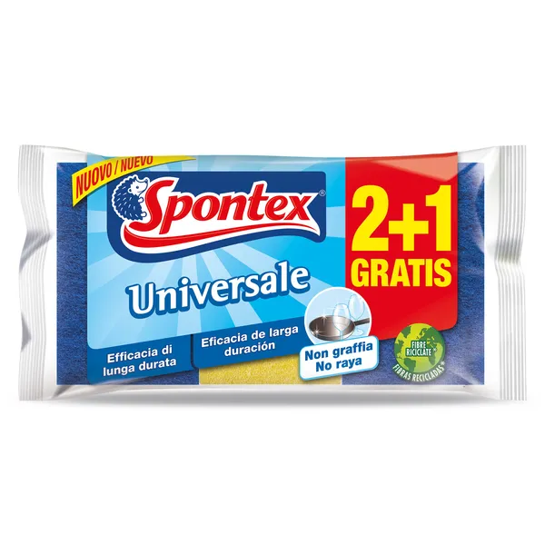 Estropajo universal no raya Spontex bolsa 3 unidades