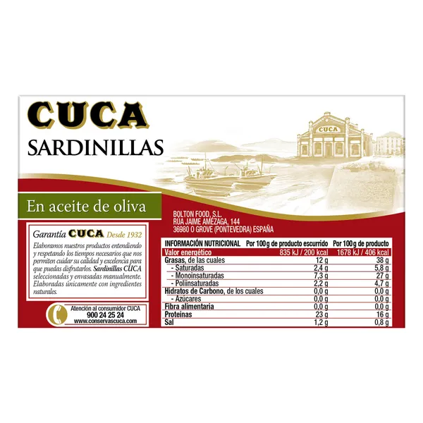 Sardinilla aceite oliva Cuca 63 g 4