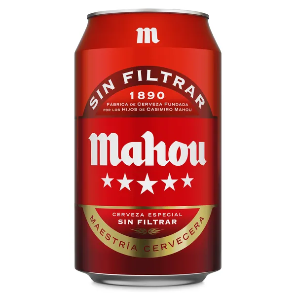 Cerveza sin filtrar Mahou 5 Estrellas 33 cl 2