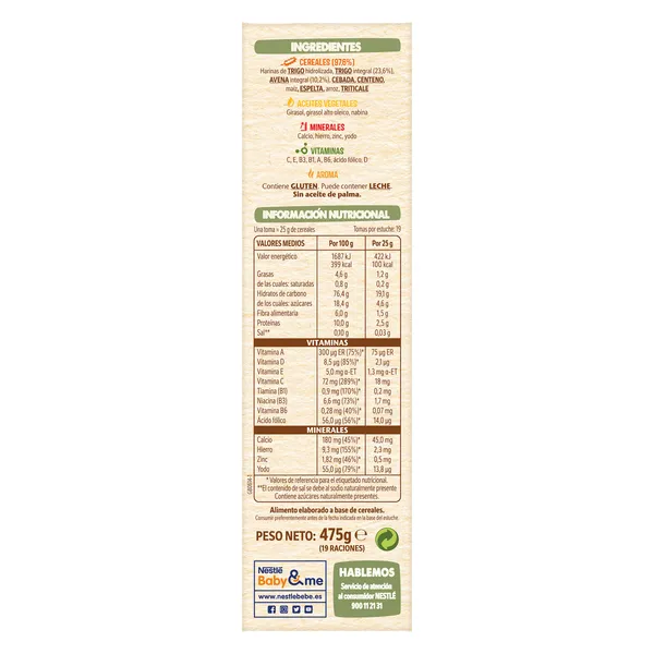 Papilla de 8 cereales Nestlé caja 475 g 3