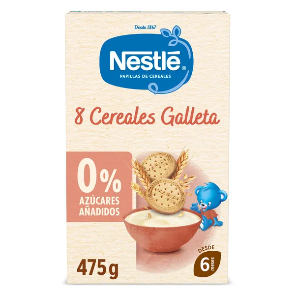 Papilla de cereales y galleta Nestlé caja 475 g