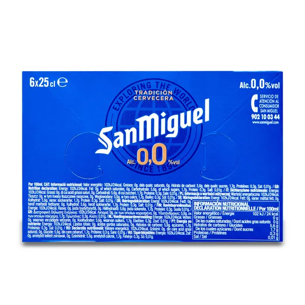Cerveza 0,0% alcohol San Miguel botella 6 x 25 cl 2