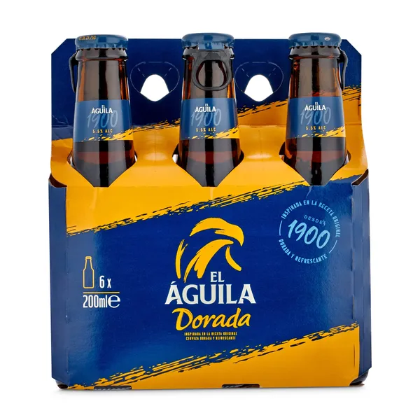 Cerveza dorada El aguila botella 6 x 20 cl 2
