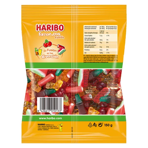 Golosinas favoritos fusión Haribo bolsa 150 g 2