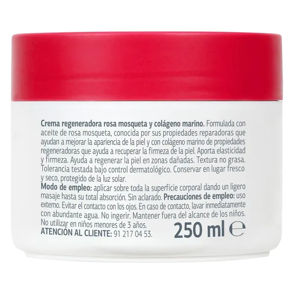 Crema corporal regeneradora rosa mosqueta y colágeno Imaqe de Dia bote 250 ml 3