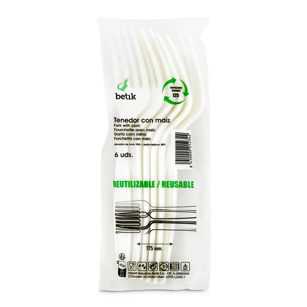 Tenedor reutilizable de maíz Betik 6 unidades 3