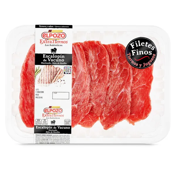 Escalopín de vacuno extratierno Elpozo Extratiernos bandeja 350 g aprox. 2