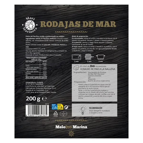 Potón cocido en rodajas Dia Mari Marinera bolsa 200 g 2