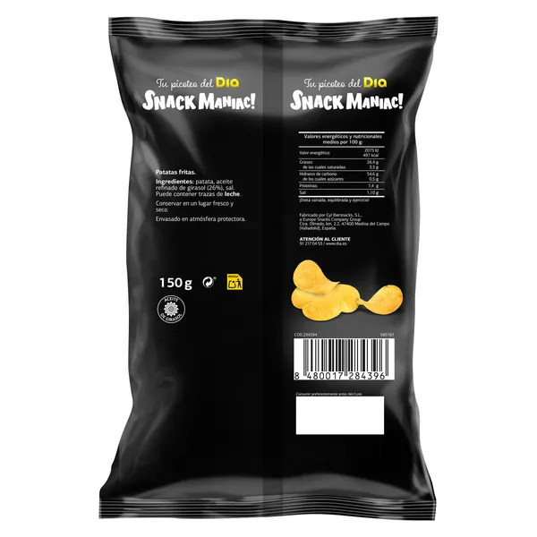 Patatas fritas gourmet extra crujientes  Snack Maniac de Dia bolsa 150 g 2