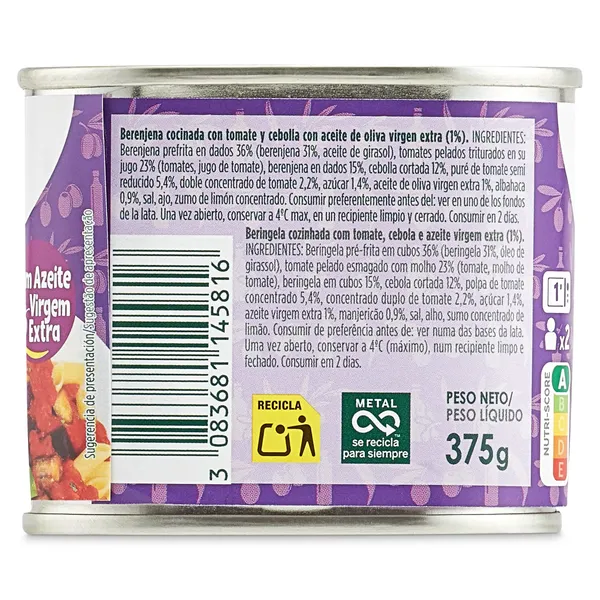 Berenjenas a la mediterránea Bonduelle 375 g 2